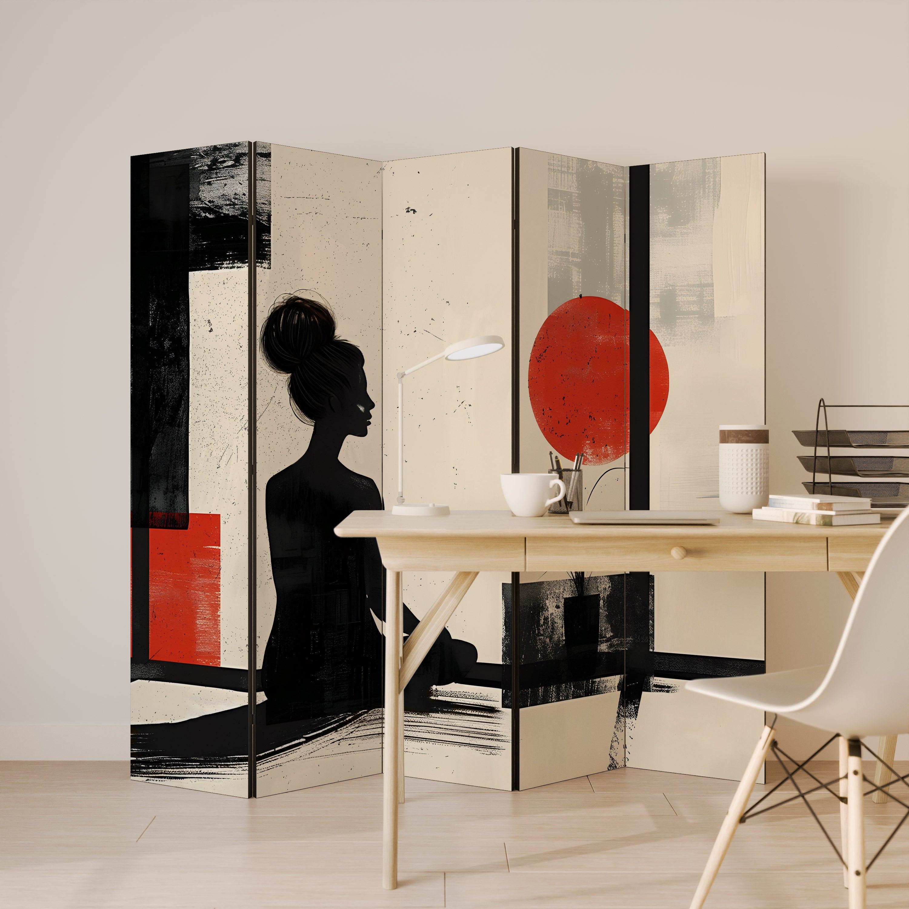 RED SUNSATION Dekorativ rumsavdelare – 5 paneler