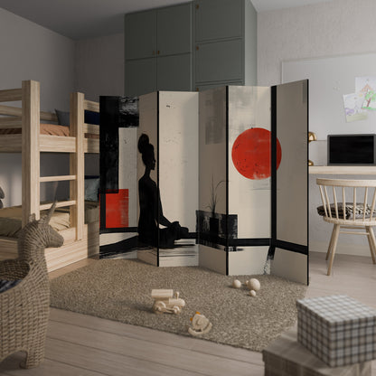 RED SUNSATION Decorative 6-Panel Room Divider