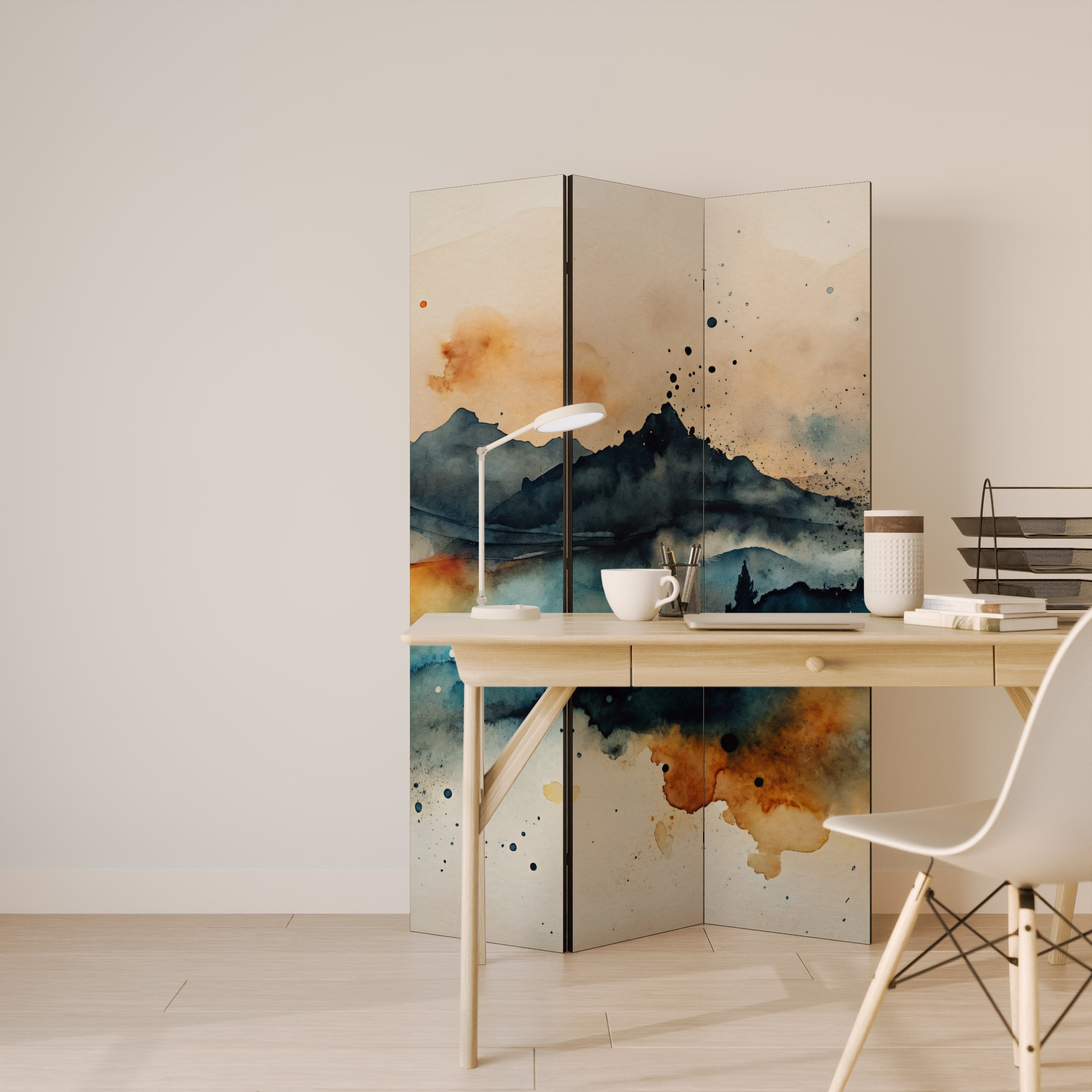 OMINOUS MOUNTAINS 3-Panel Room Divider