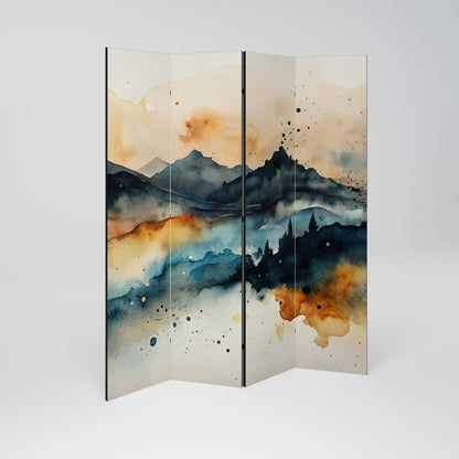 OMINOUS MOUNTAINS Dekorativ rumsavdelare med 4 paneler