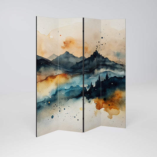OMINOUS MOUNTAINS Dekorativ rumsavdelare med 4 paneler