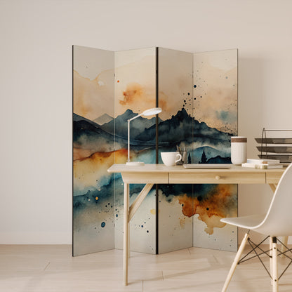 OMINOUS MOUNTAINS 4-Panel Room Divider