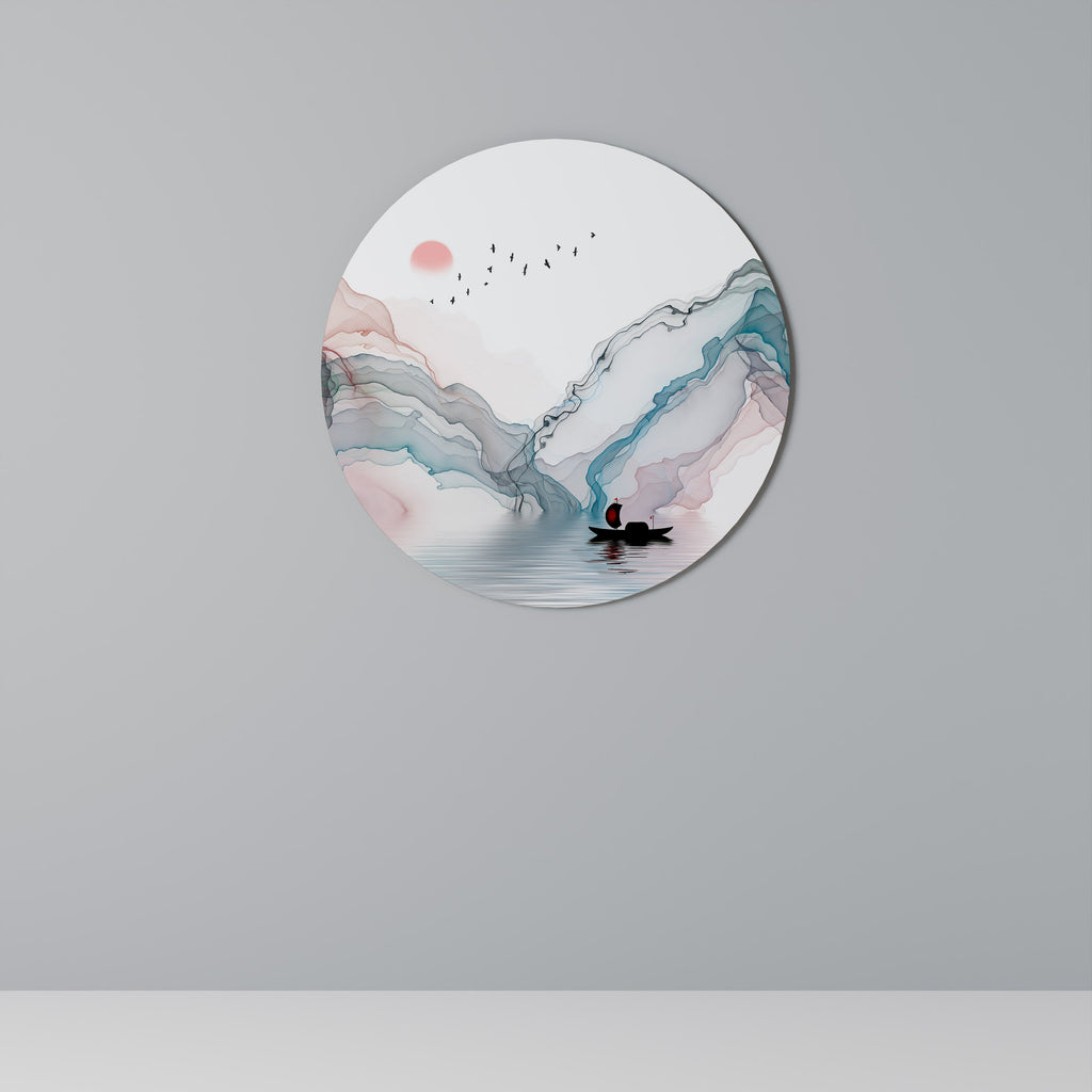 Rund väggdekoration med sammetskorsning