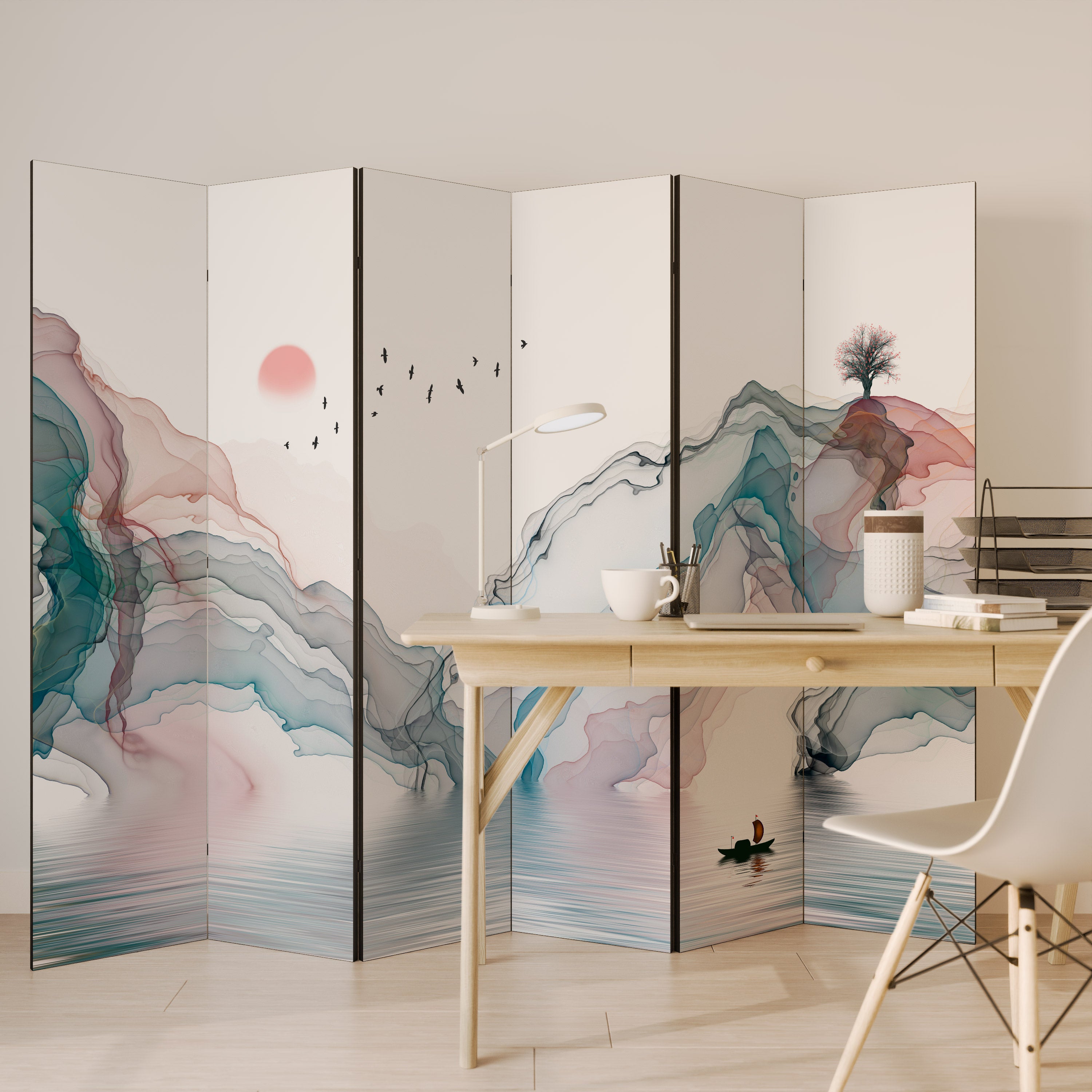 VELVET CROSSING 6-Panel Room Divider