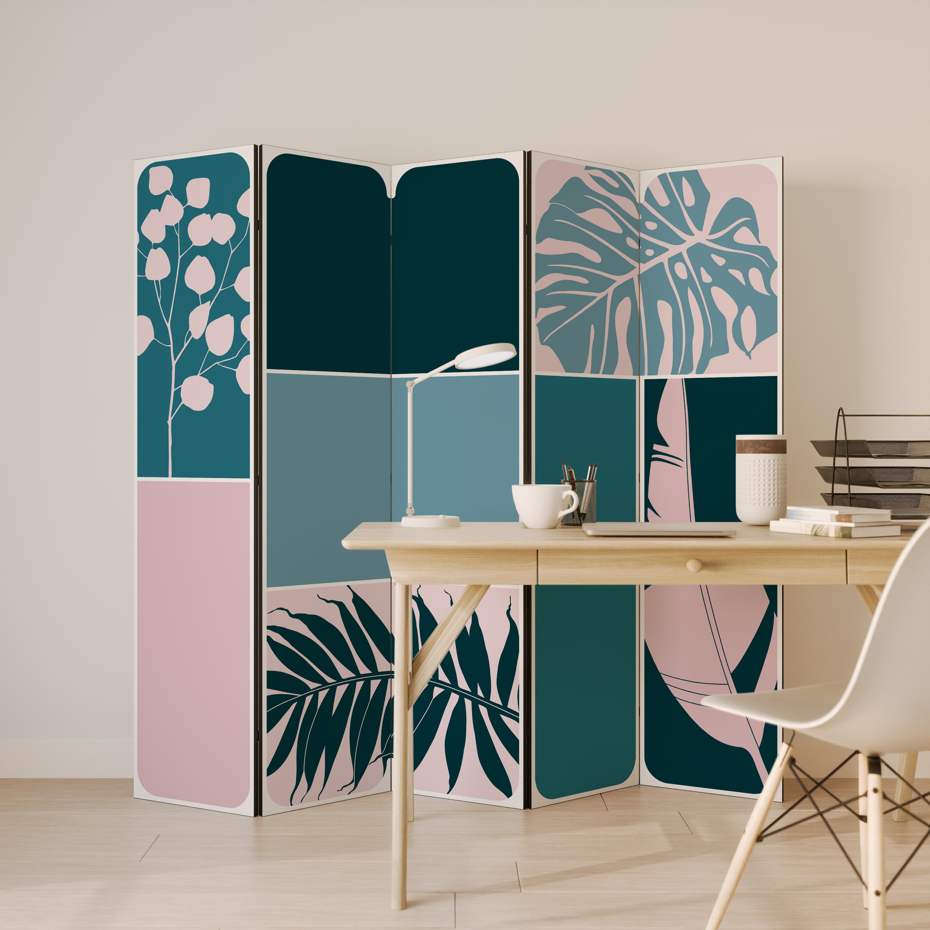 COMBINATION OF SHAPES Dekorativ rumsavdelare – 5 paneler