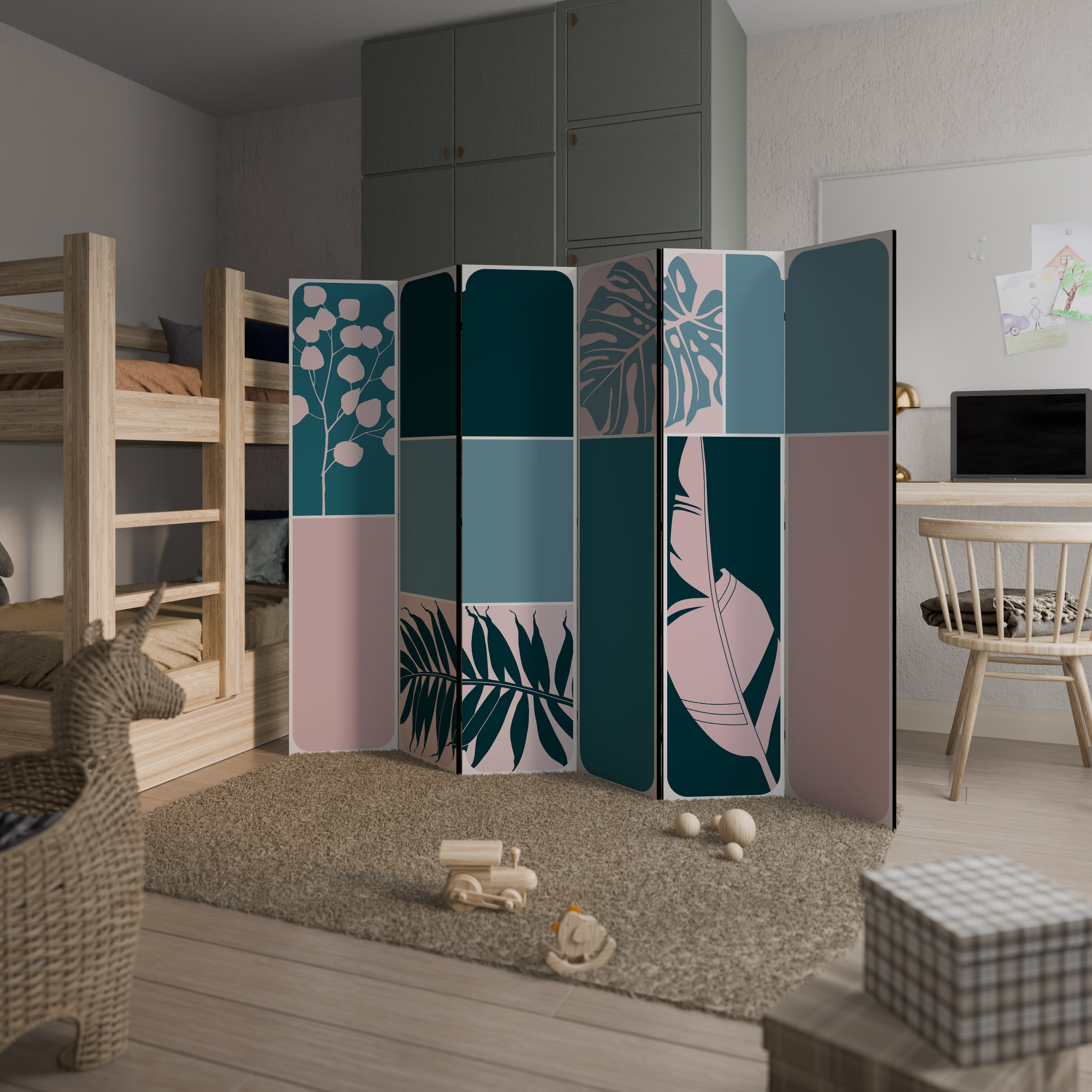 COMBINATION OF SHAPES 6-Panel Room Divider