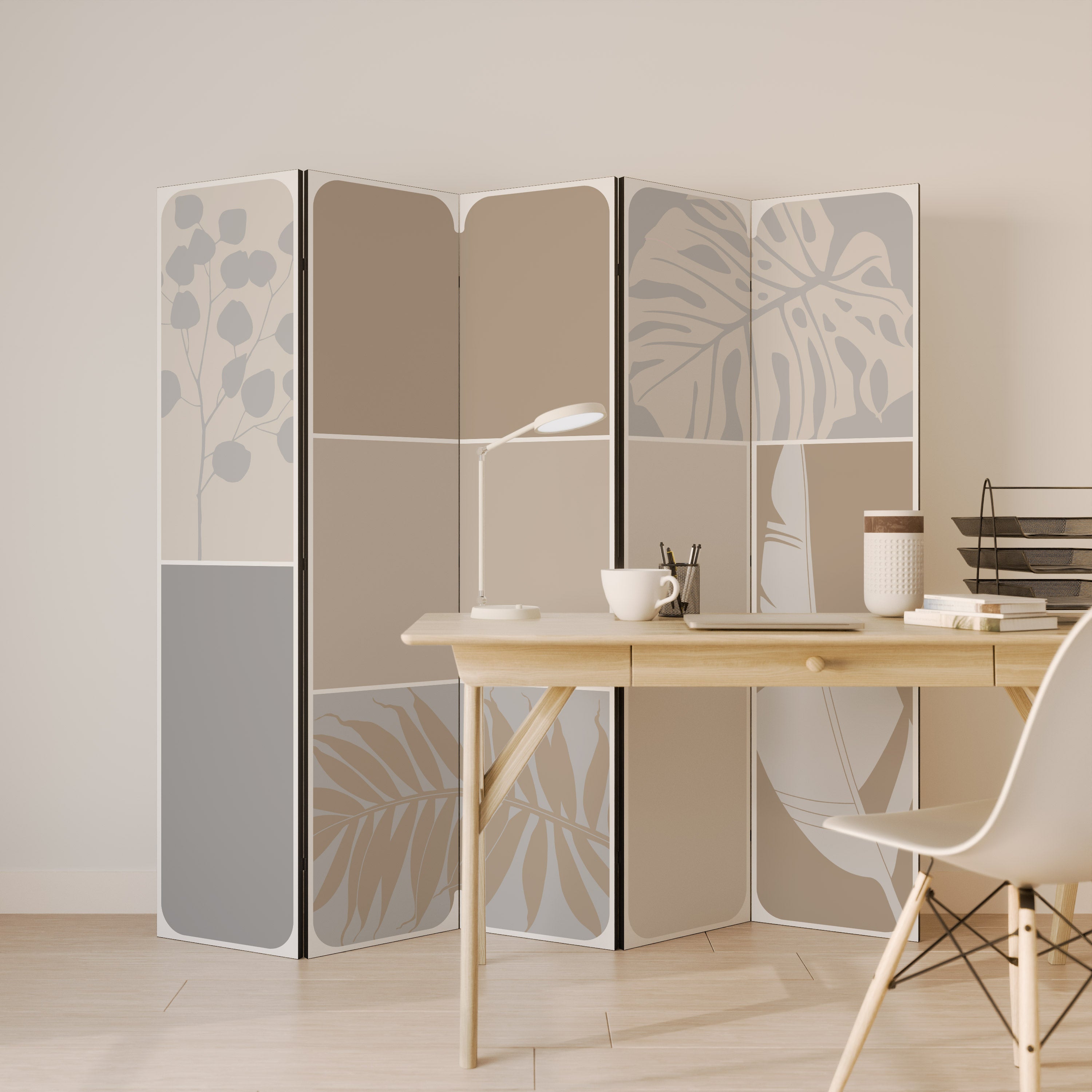 TROPICAL SHAPES Dekorativ rumsavdelare – 5 paneler