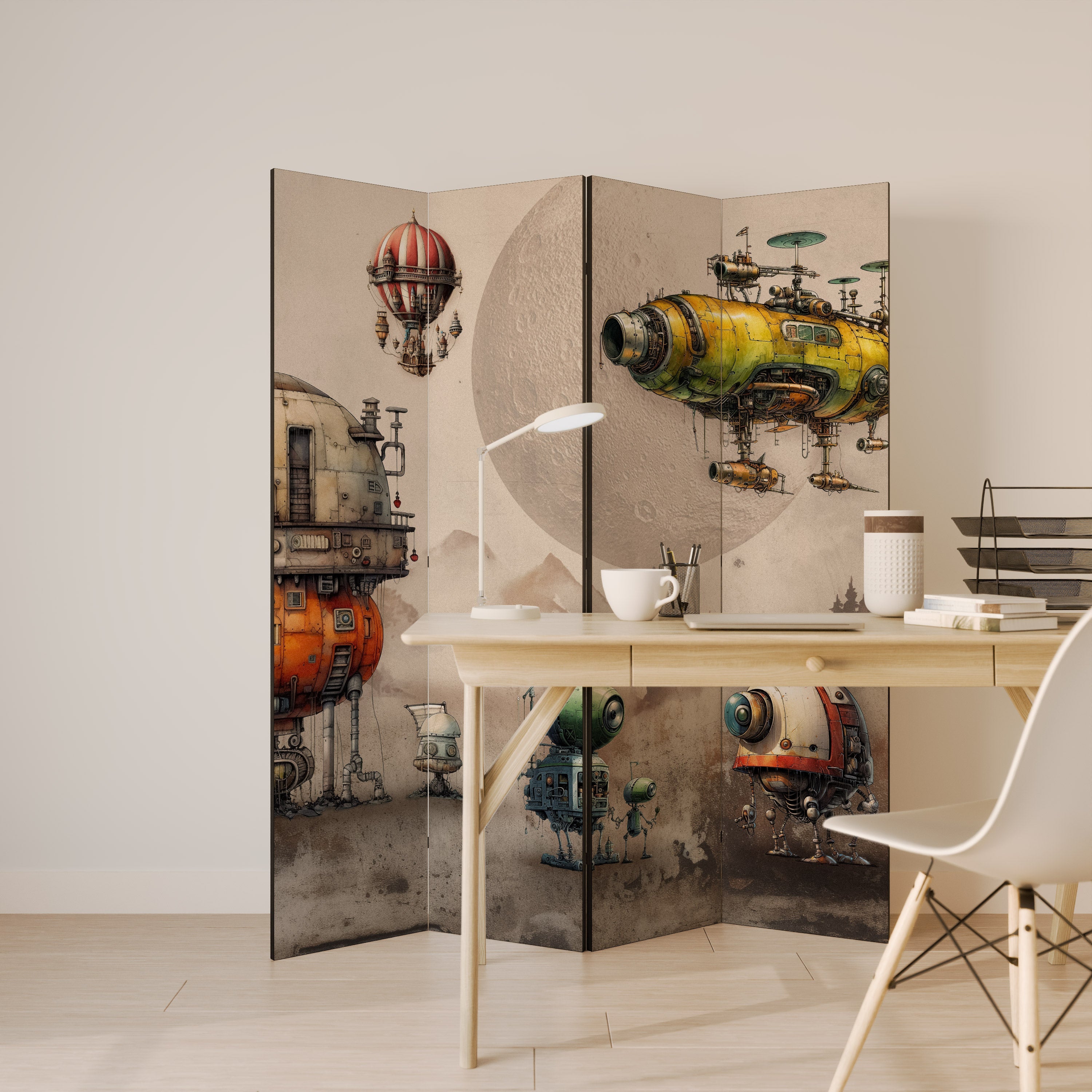 MACHINARIUM MACHINES Dekorativ rumsavdelare med 4 paneler