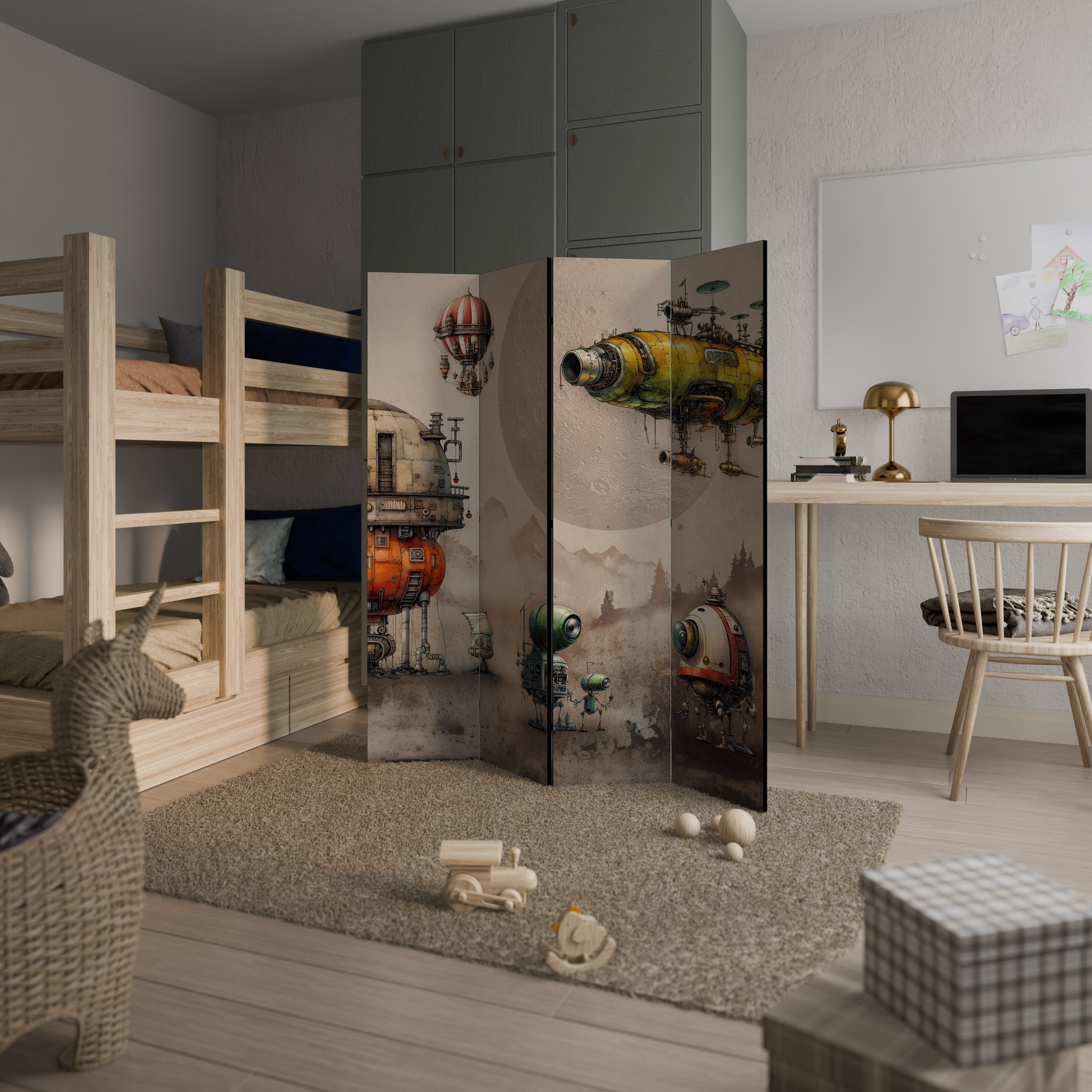 MACHINARIUM MACHINES Dekorativ rumsavdelare med 4 paneler