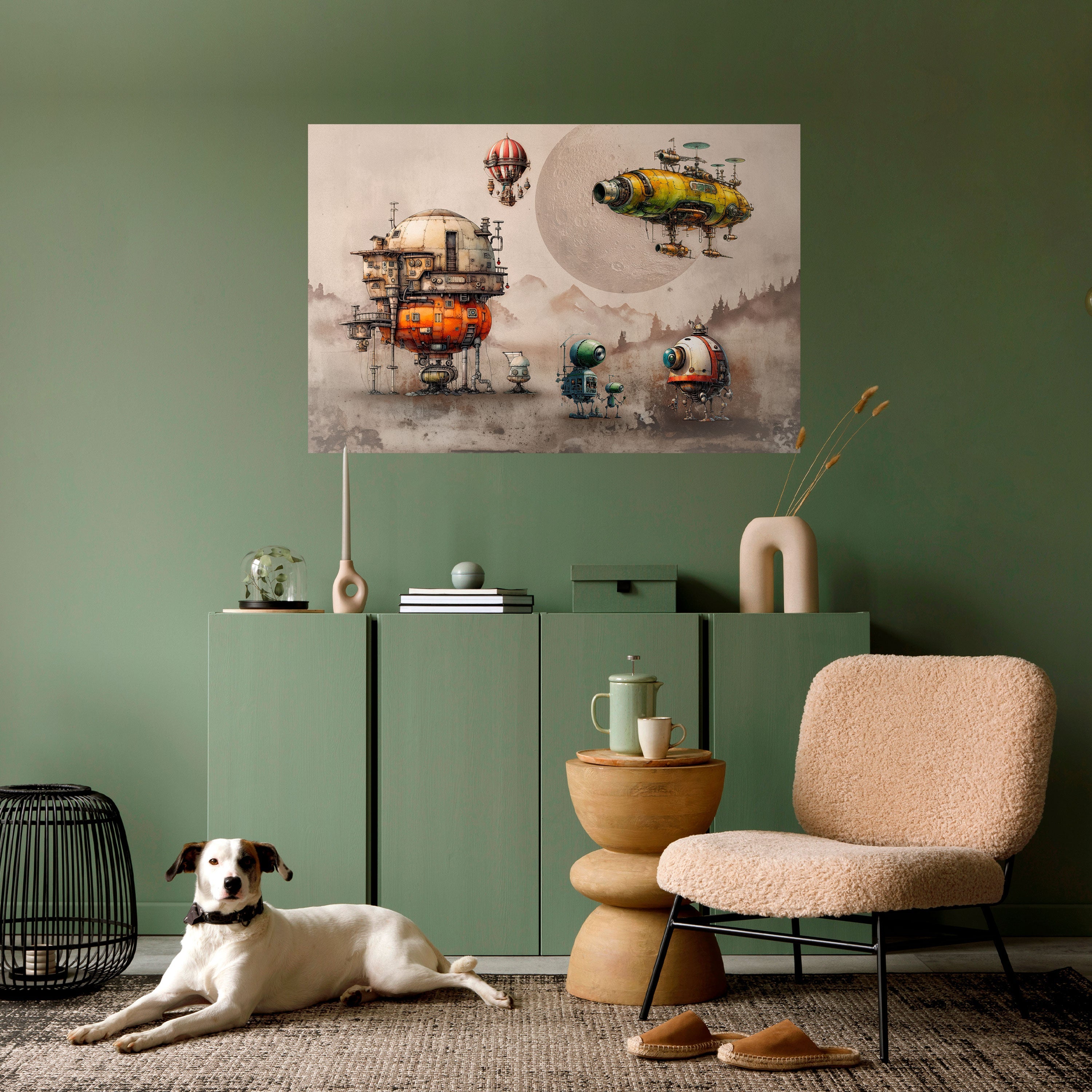 MACHINARIUM MACHINES horisontell affisch med självhäftande text