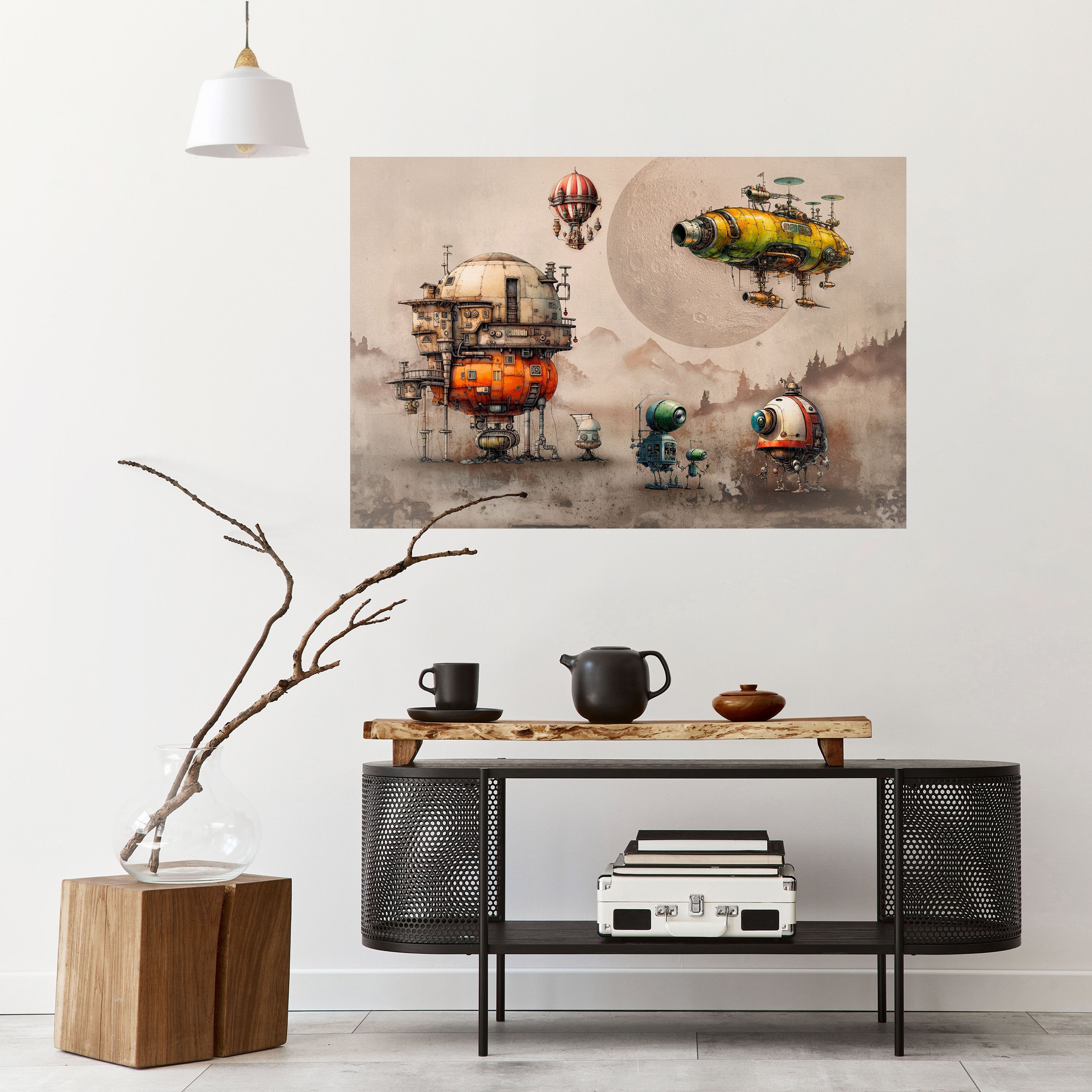 MACHINARIUM MACHINES horisontell affisch med självhäftande text