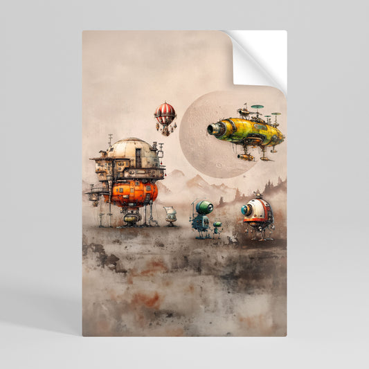 MACHINARIUM MACHINES vertikal affisch med självhäftande text