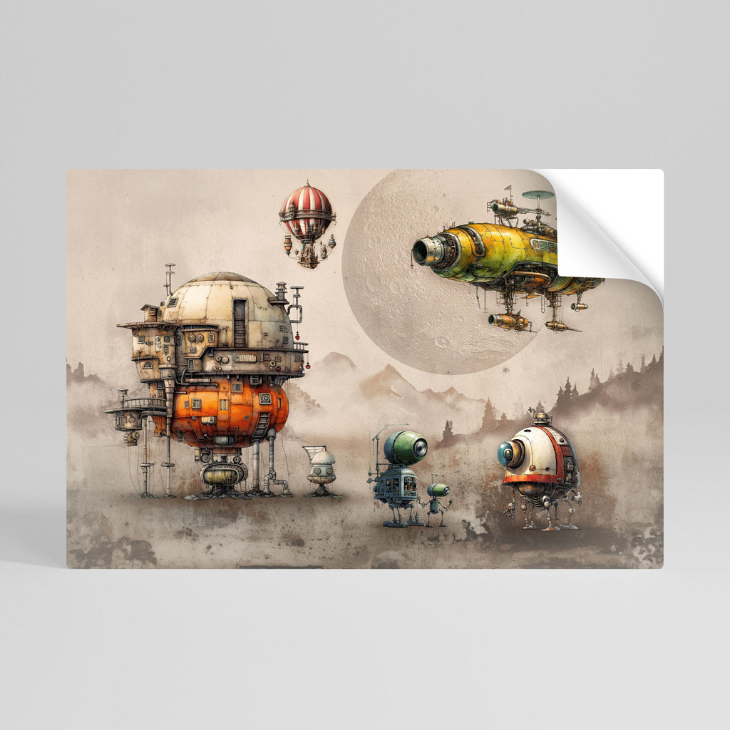 MACHINARIUM MACHINES horisontell affisch med självhäftande text