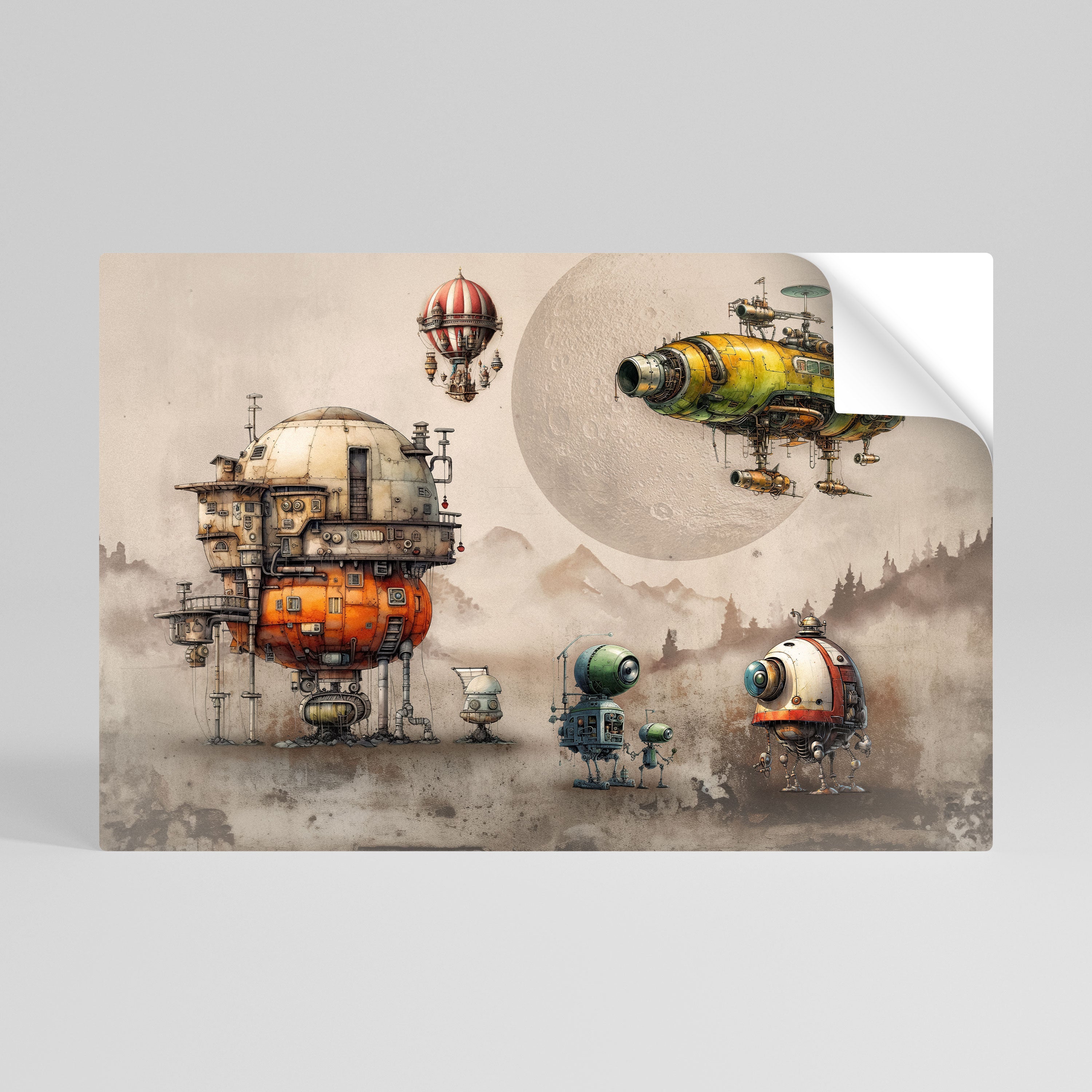 MACHINARIUM MACHINES horisontell affisch med självhäftande text