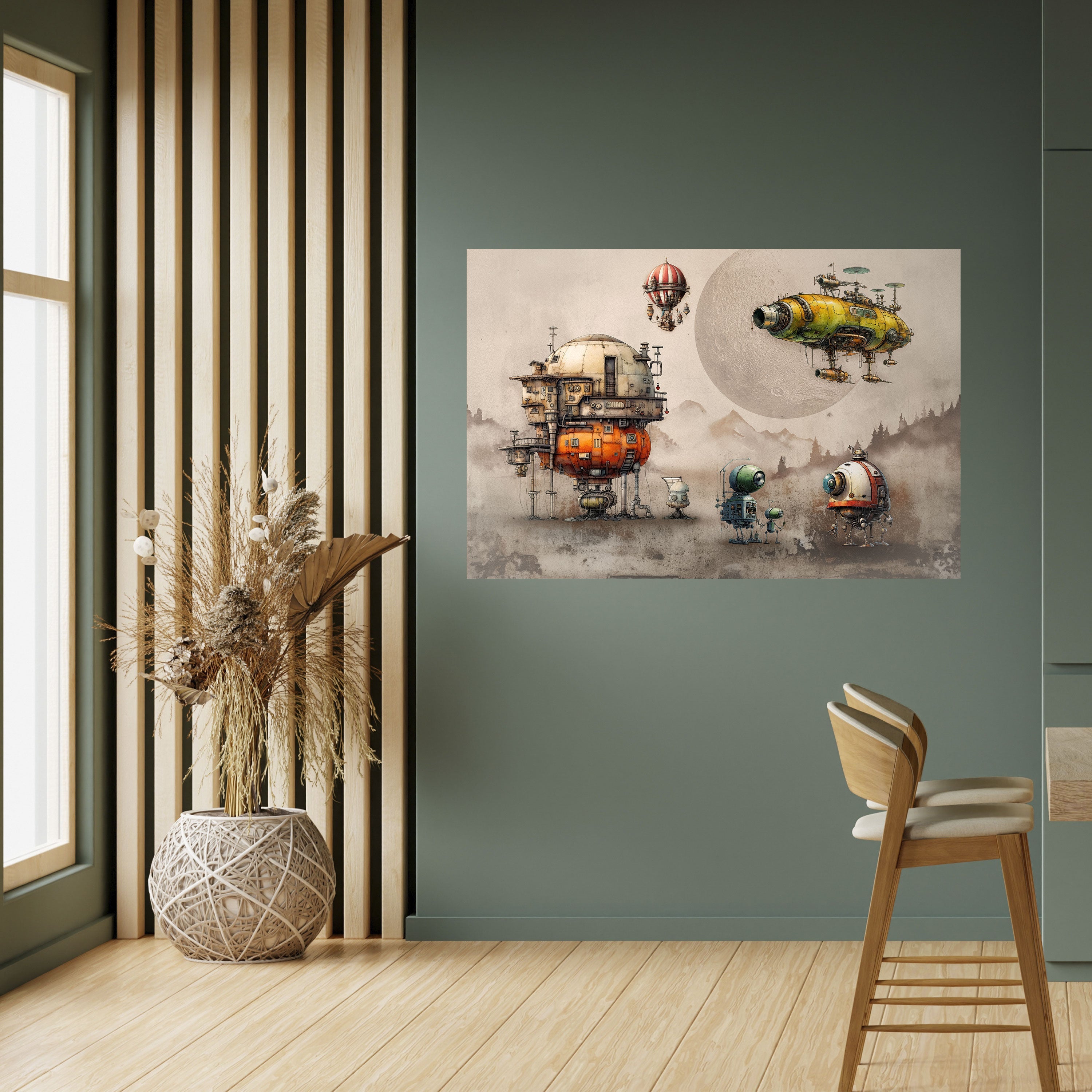 MACHINARIUM MACHINES horisontell affisch med självhäftande text