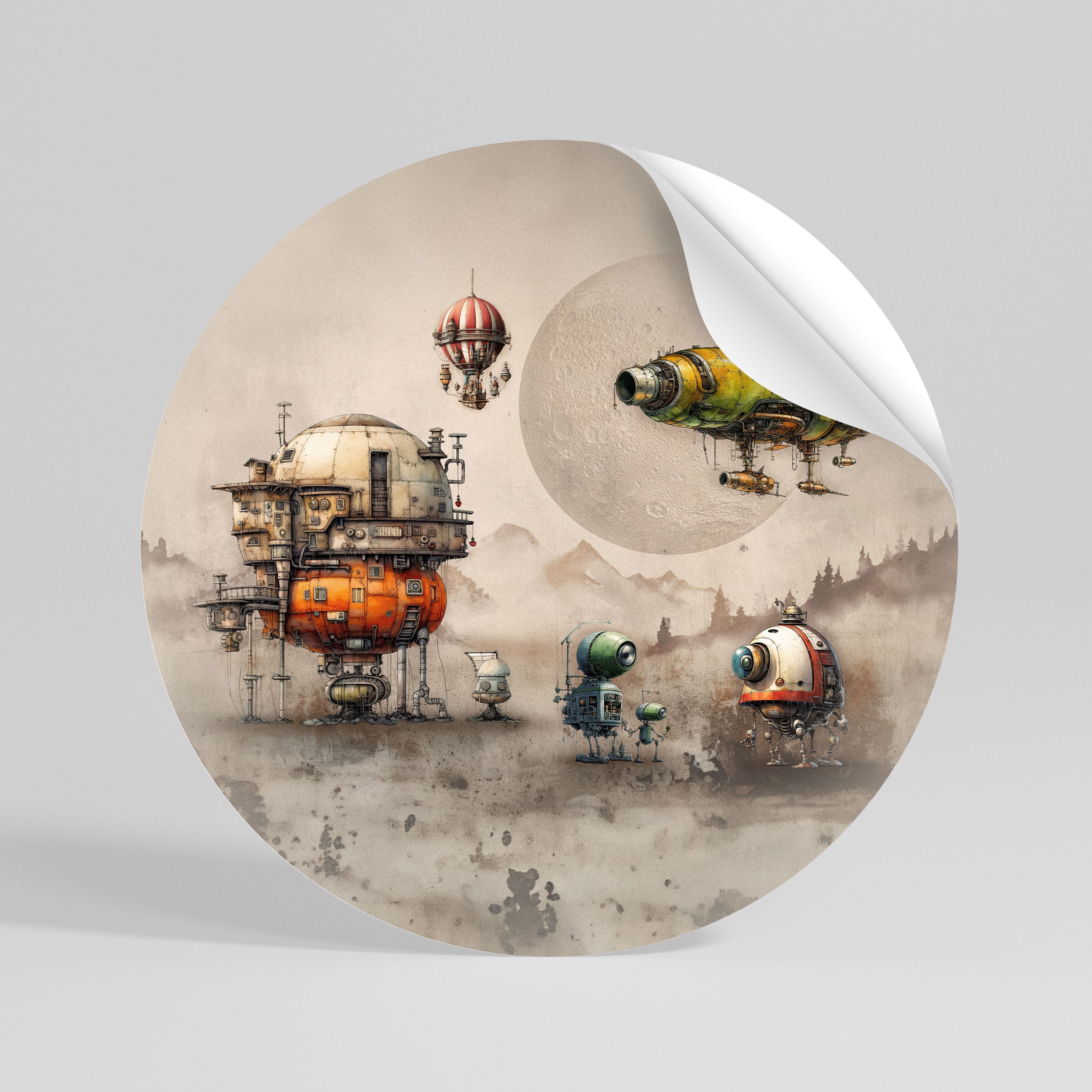 MACHINARIUM MACHINES Rund väggdekal