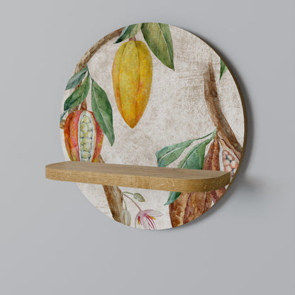 COCOA FRUITS Round Art Shelf In Oak Effect