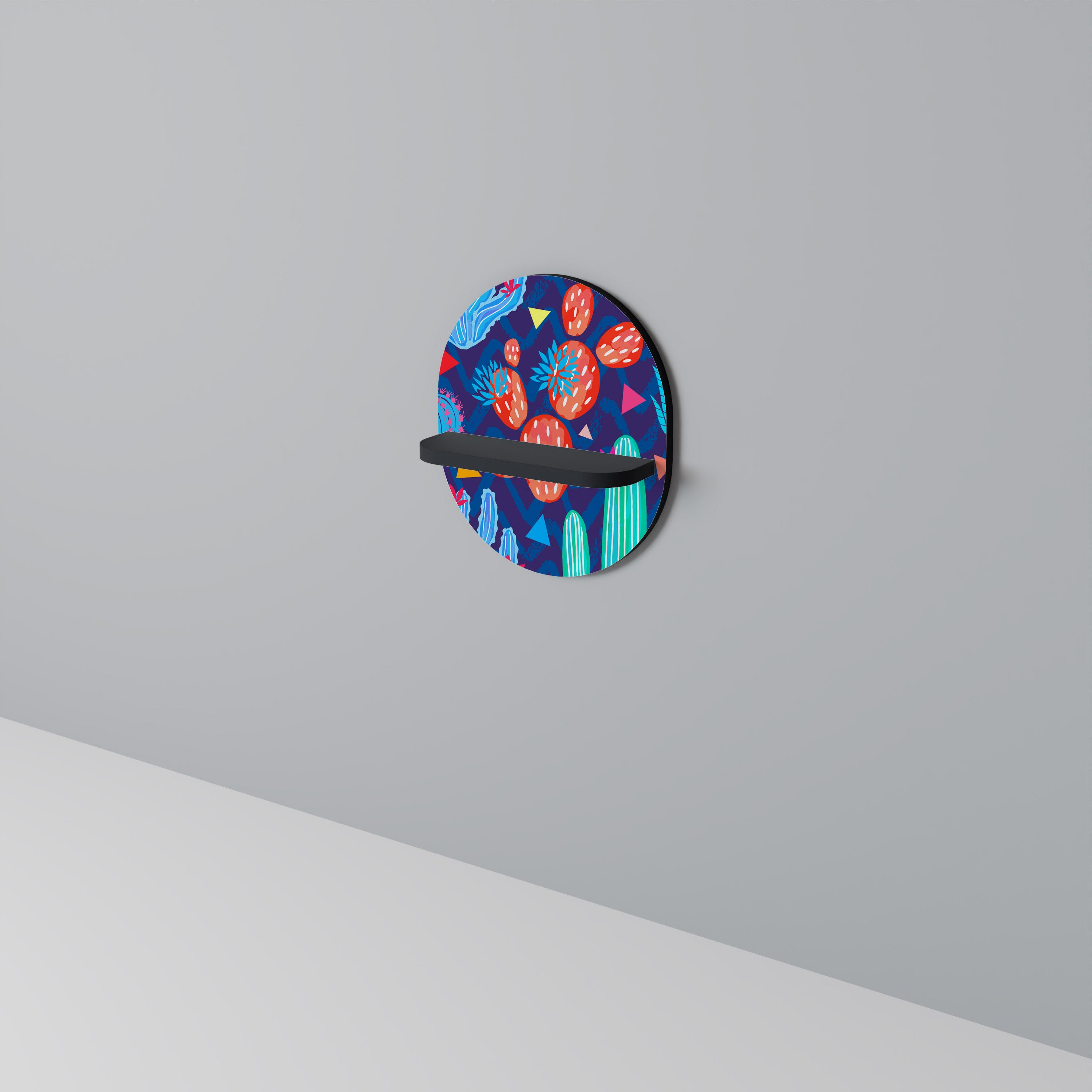 CACTUS VIBES Oval konsthylla i svart finish