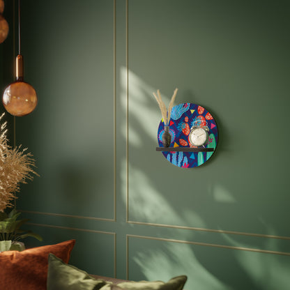 CACTUS VIBES Rund konsthylla i svart finish