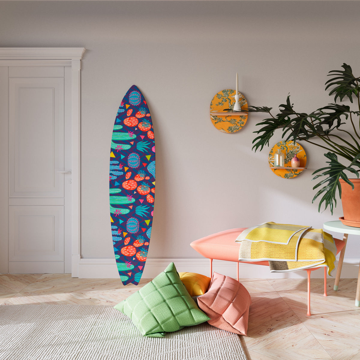 CACTUS VIBES Dekorativ Surfbräda