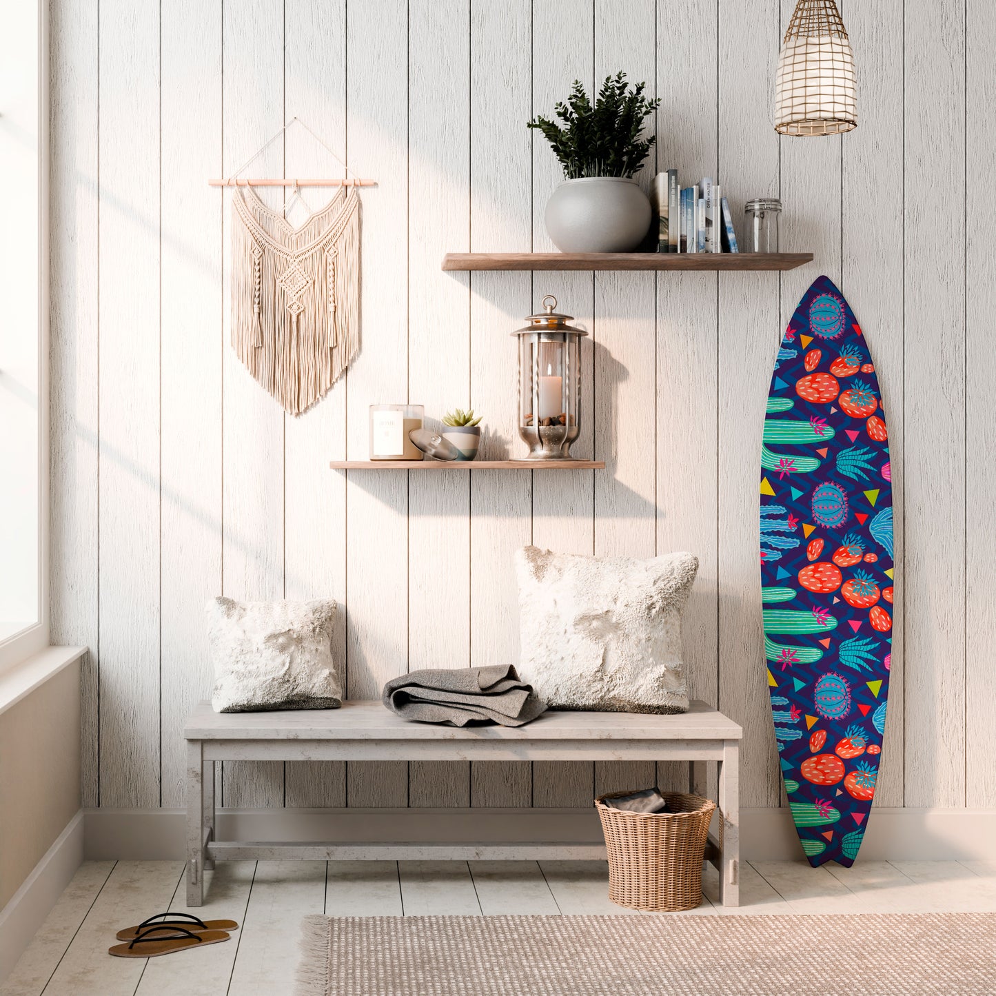 CACTUS VIBES Dekorativ Surfbräda