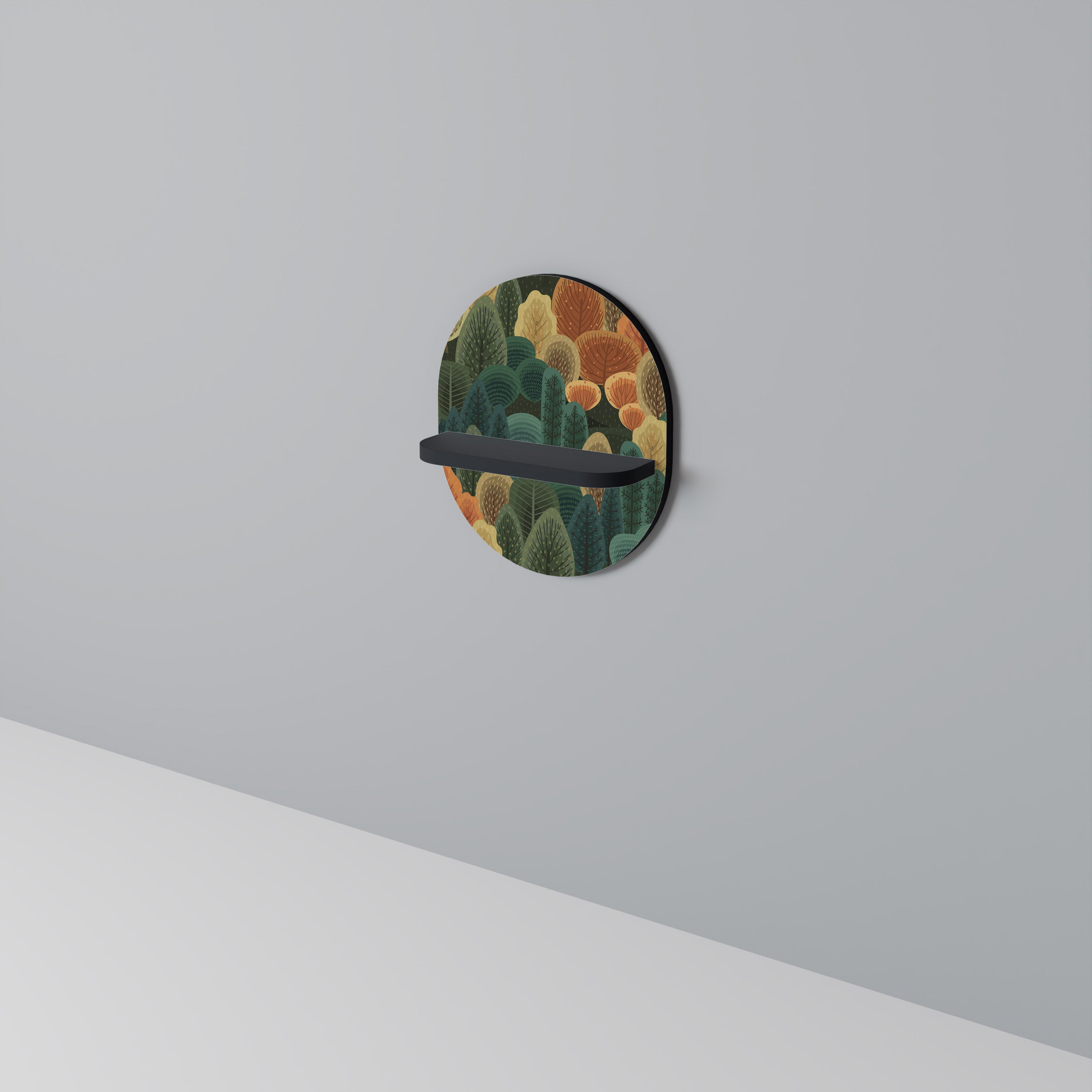 HÖSTKALEIDOSKOP Oval konsthylla i svart finish