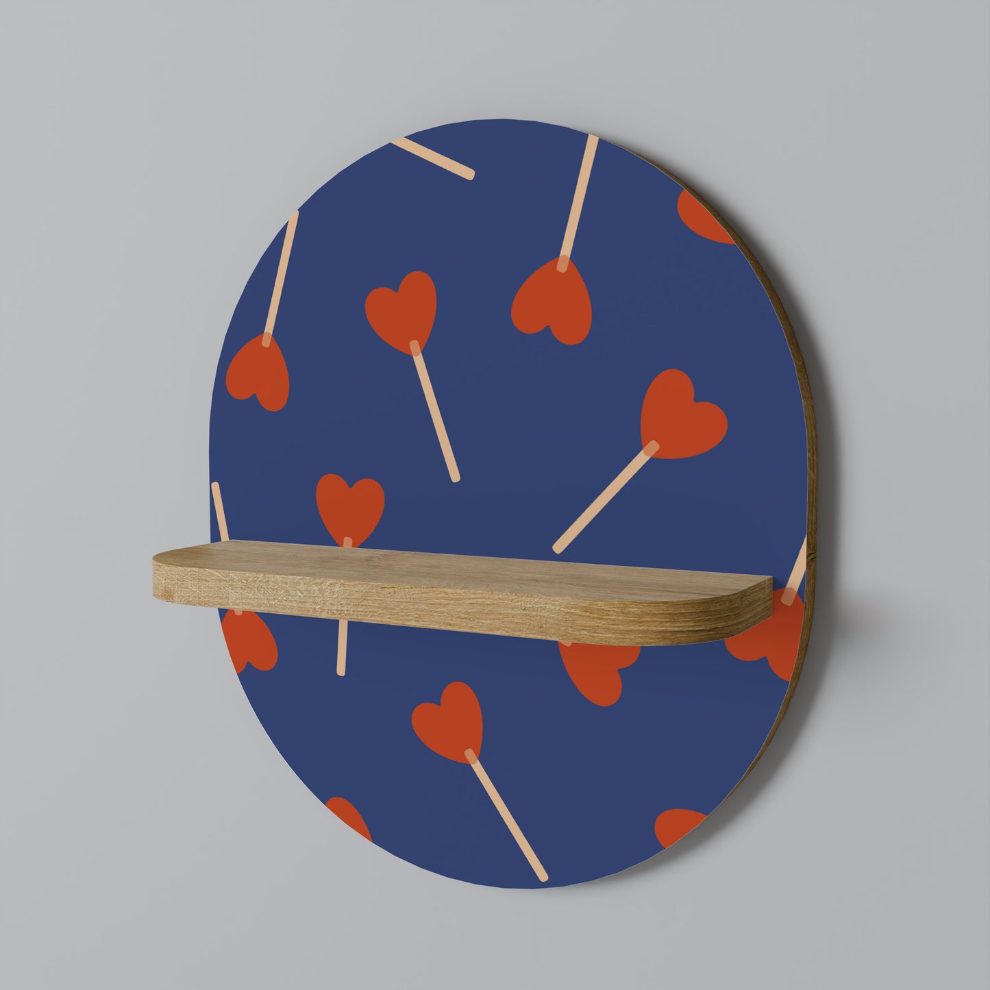 SWEET LOVE Oval konsthylla i ekeffekt