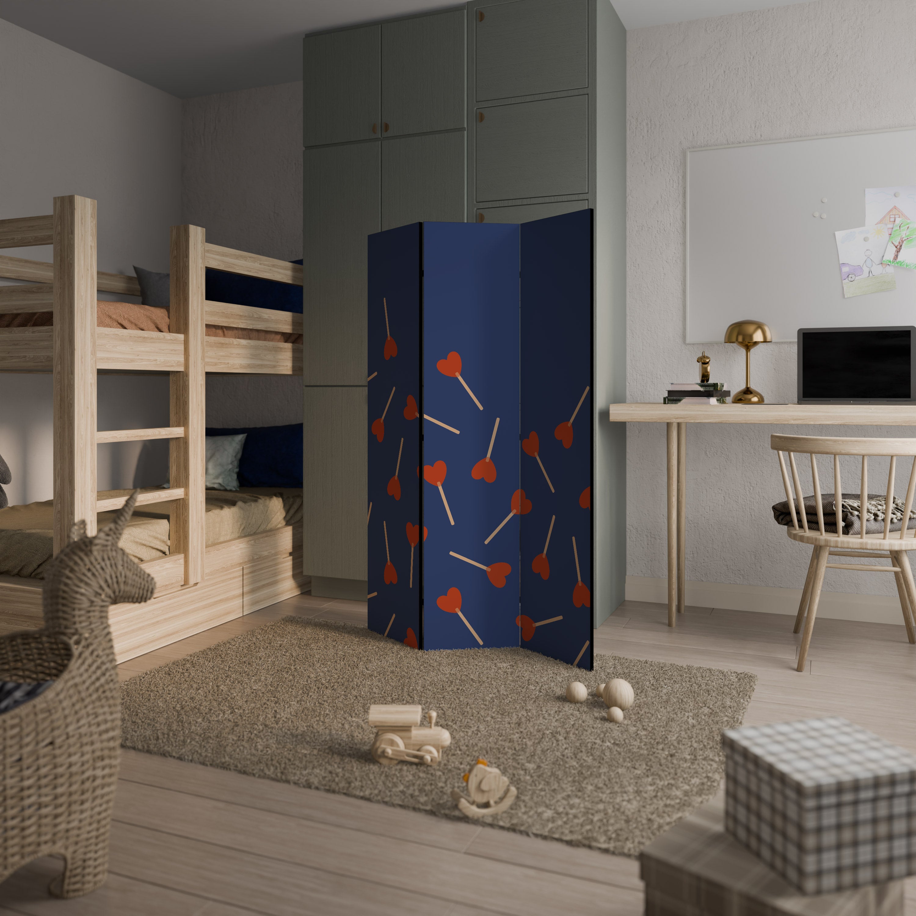 SWEET LOVE 3-Panel Room Divider