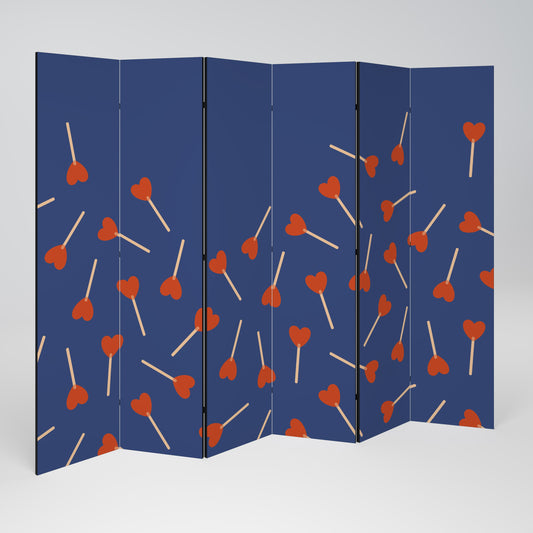 SWEET LOVE Decorative 6-Panel Room Divider