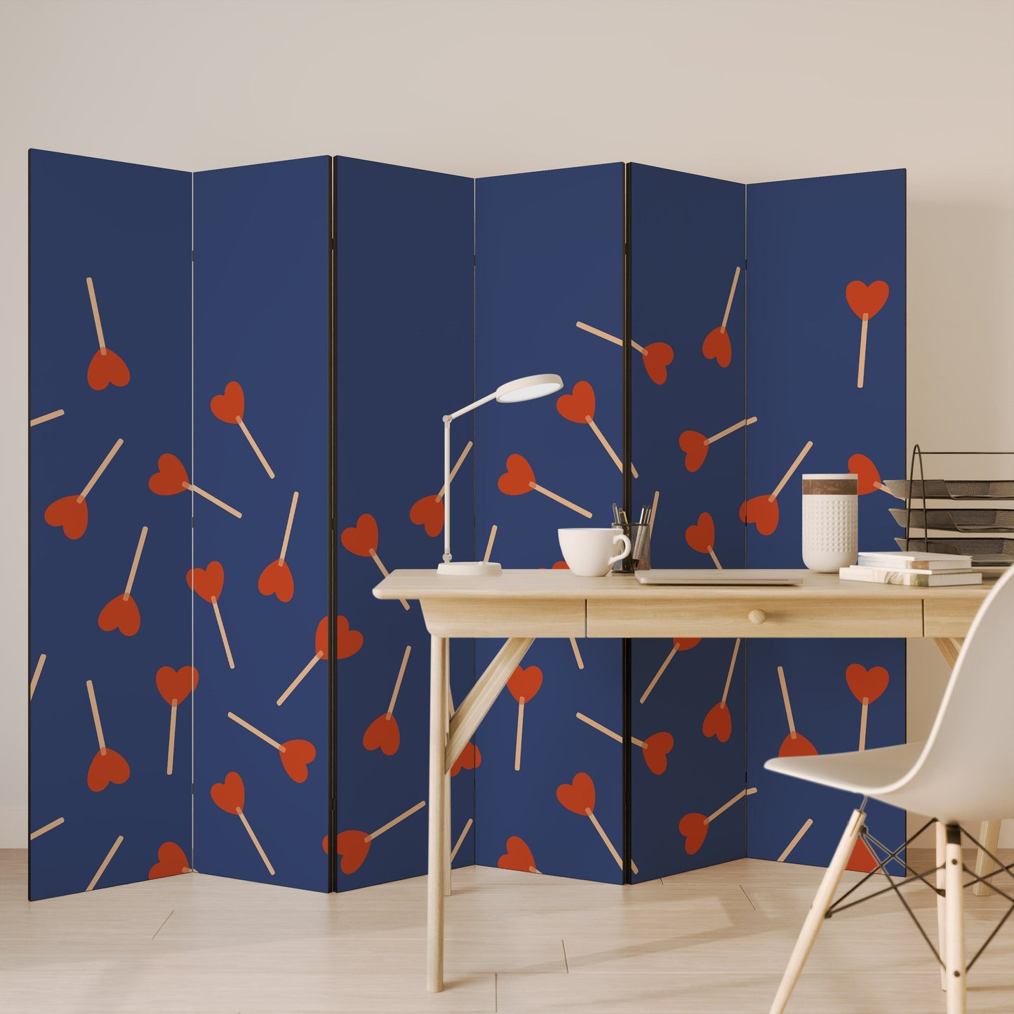 SWEET LOVE Decorative 6-Panel Room Divider