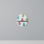 GUMMY BEARS Oval konsthylla i svart finish