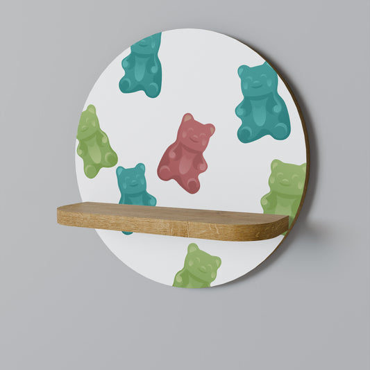 GUMMY BEARS Rund Konsthylla I Ekeffekt