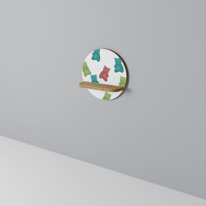 GUMMY BEARS Rund Konsthylla I Ekeffekt