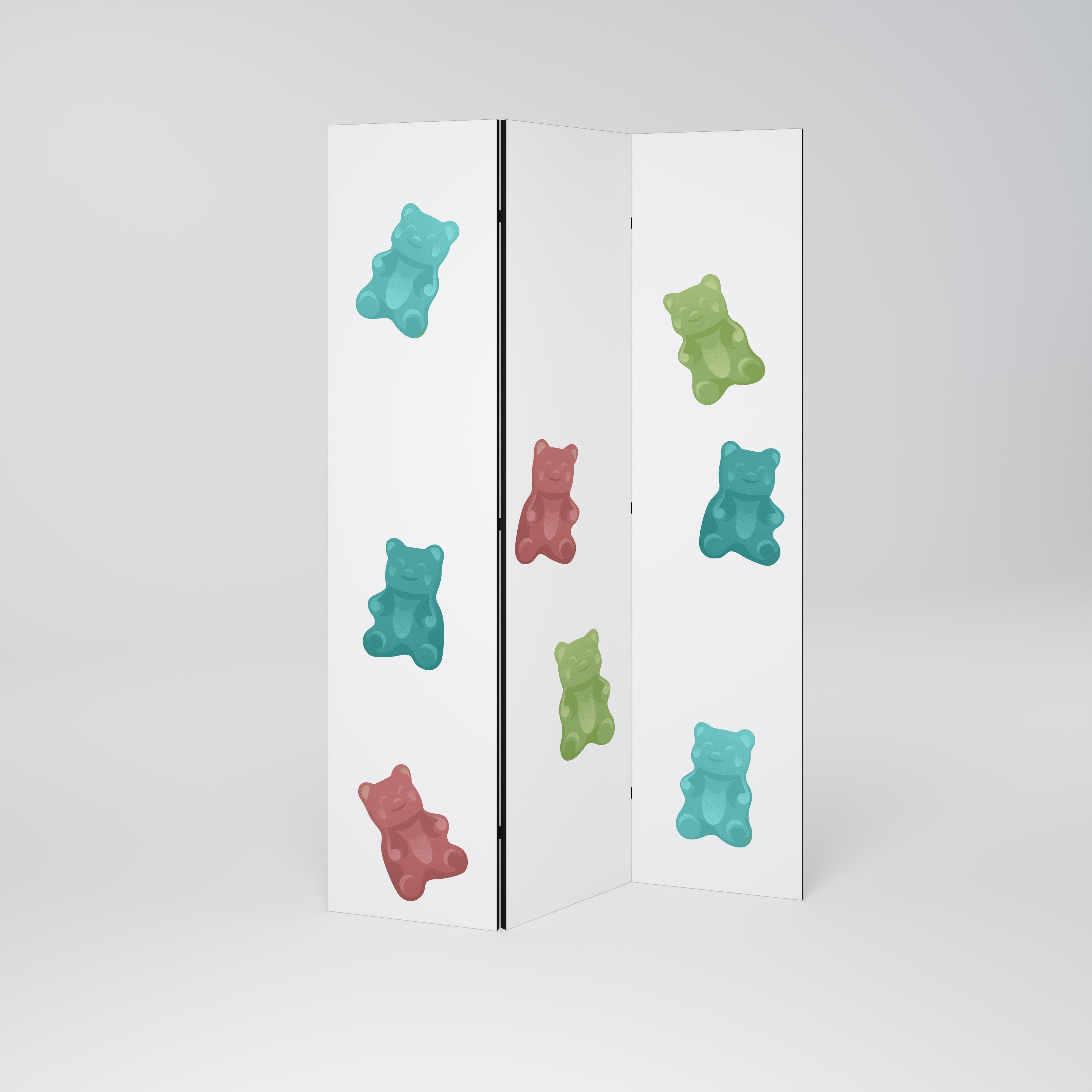 Dekorativ rumsavdelare med 3 paneler GUMMY BEARS