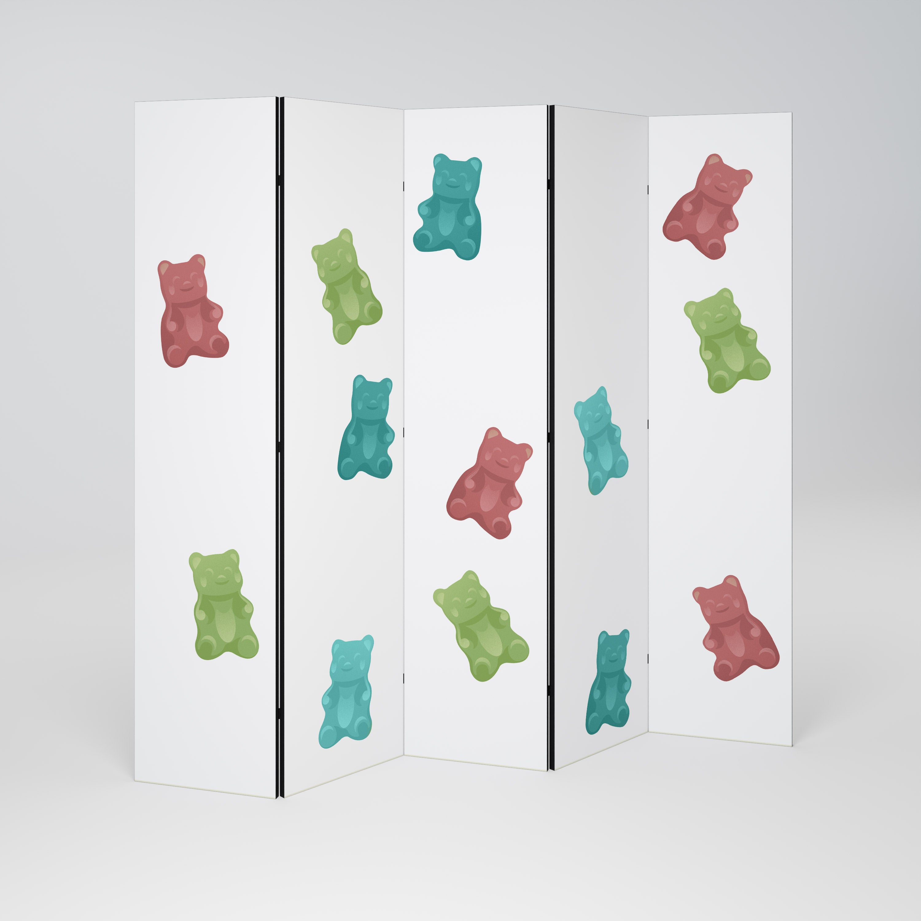 GUMMY BEARS Dekorativ rumsavdelare – 5 paneler
