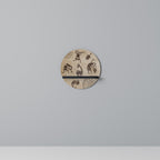 AFRICAN STYLE Round Art Shelf In Black Finish