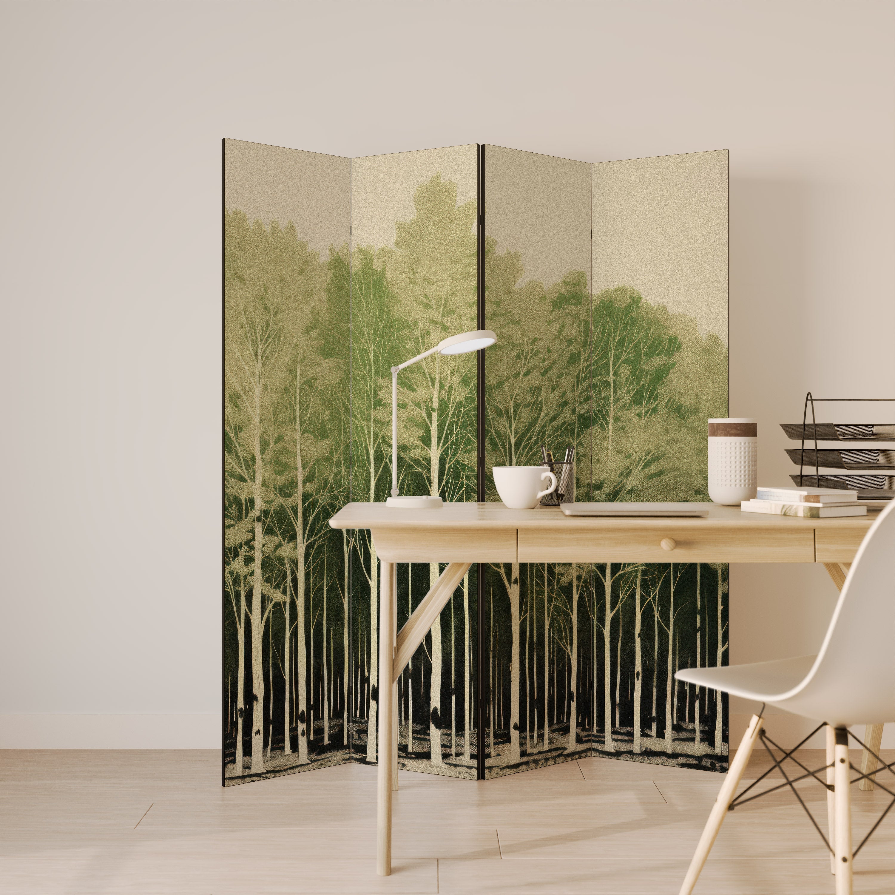 OKÄND NATUR Dekorativ rumsavdelare med 4 paneler