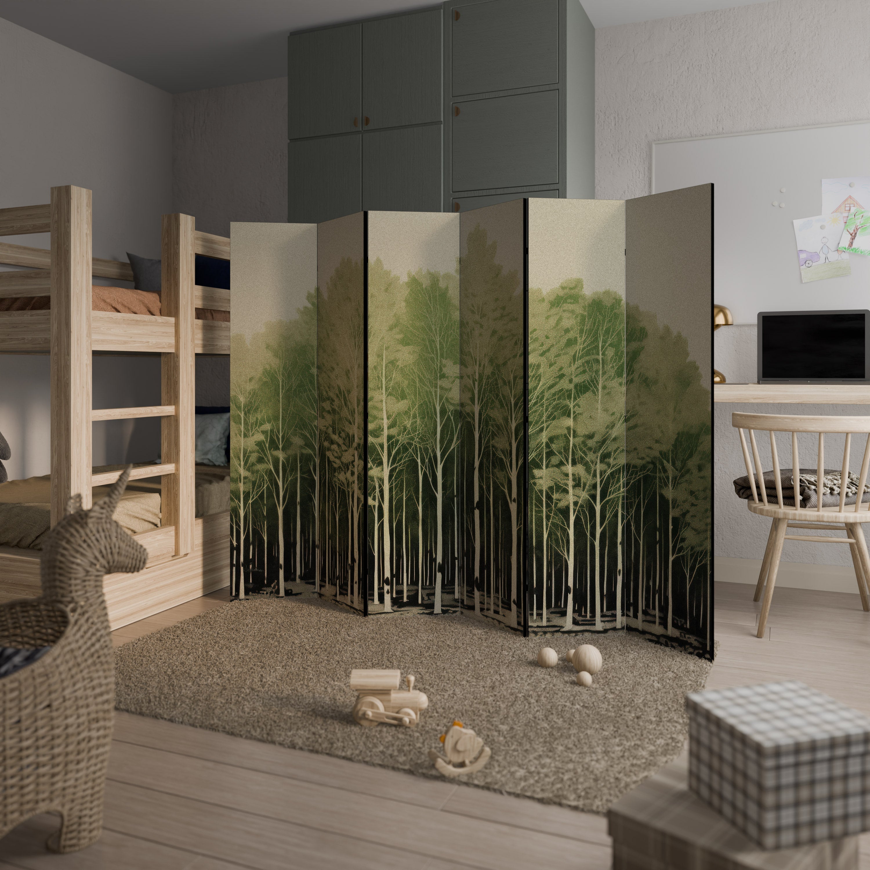 OKÄND NATUR Dekorativ rumsavdelare med 6 paneler
