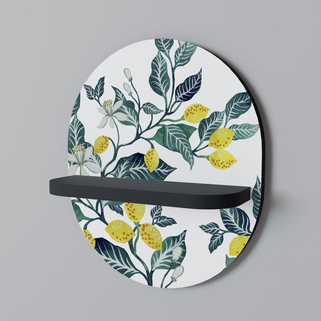 LEMON TREE Oval konsthylla i svart finish