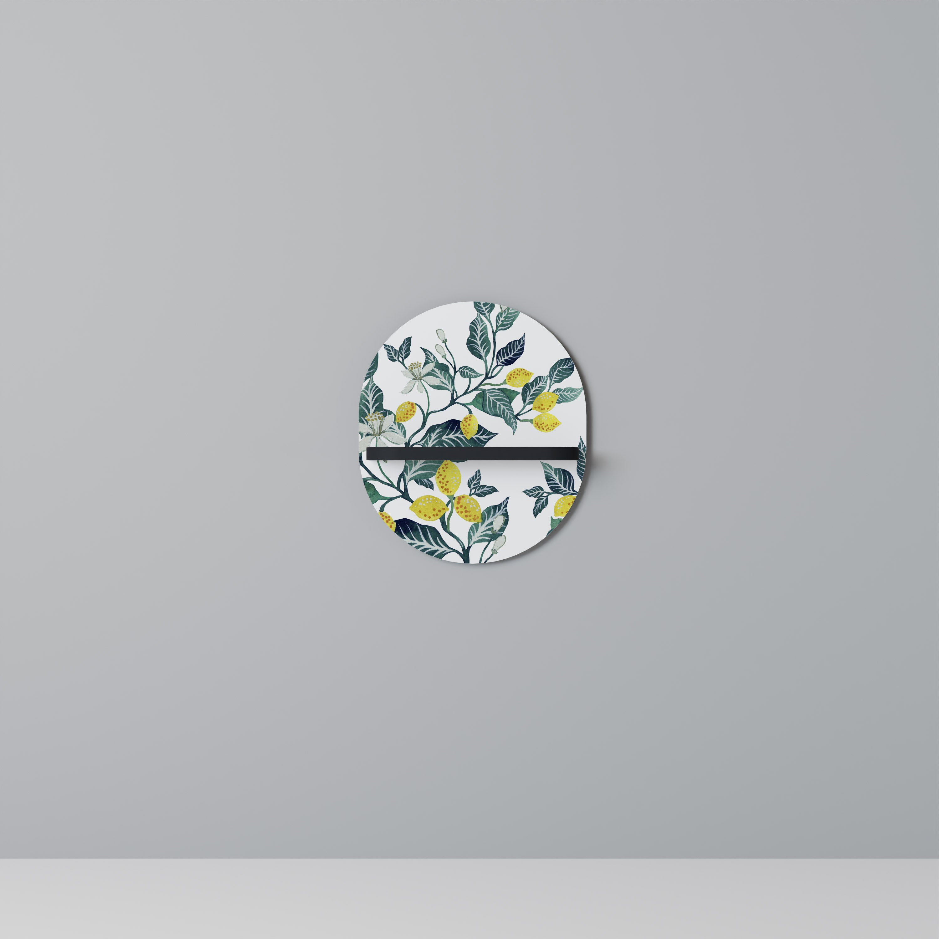 LEMON TREE Oval konsthylla i svart finish