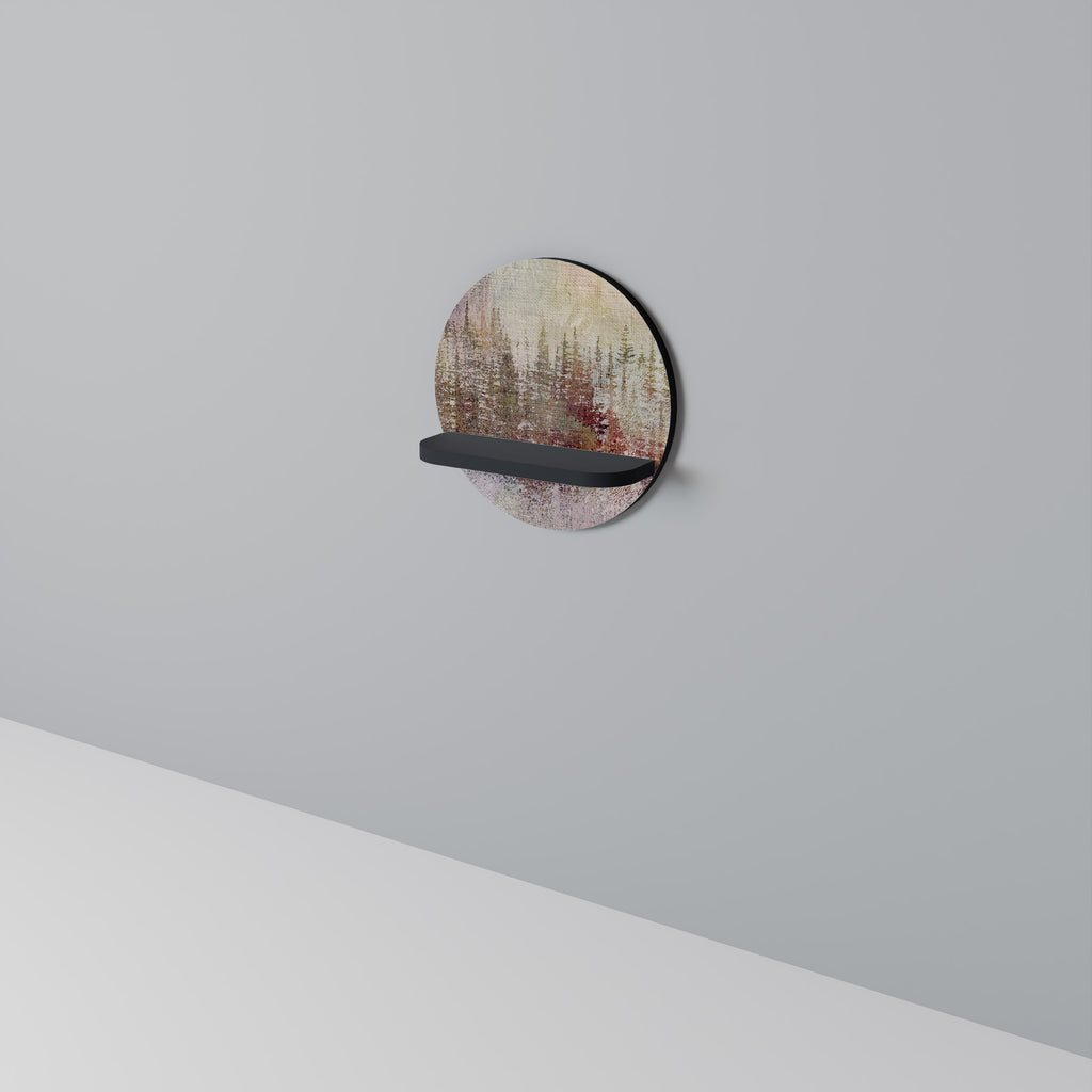 VEILED SUMMIT Rund konsthylla i svart finish