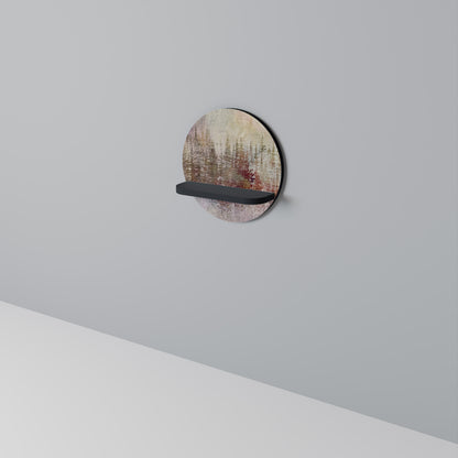 VEILED SUMMIT Rund konsthylla i svart finish