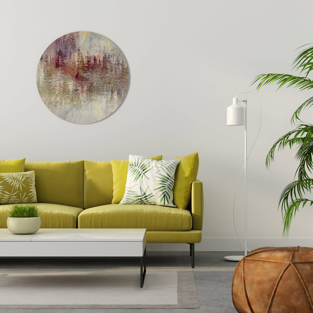 VEILED SUMMIT Rund väggkonst