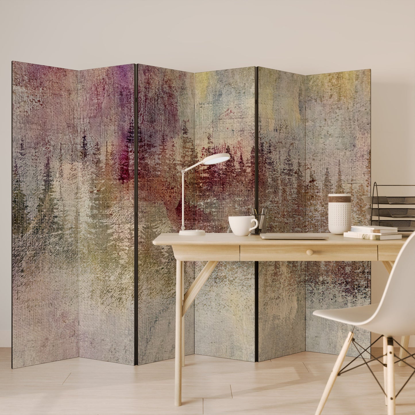 VEILED SUMMIT Decorative 6-Panel Room Divider