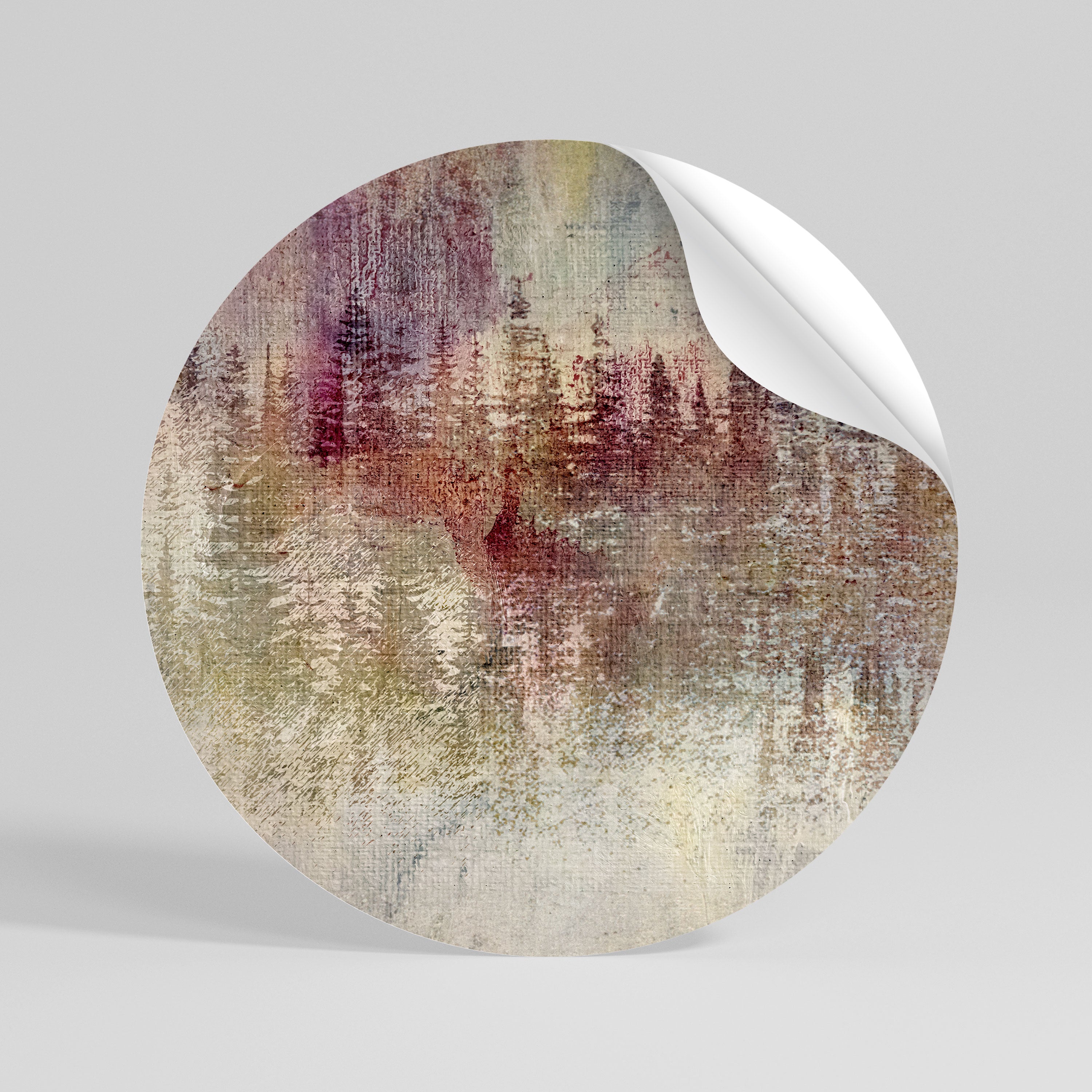 VEILED SUMMIT Rund väggdekal