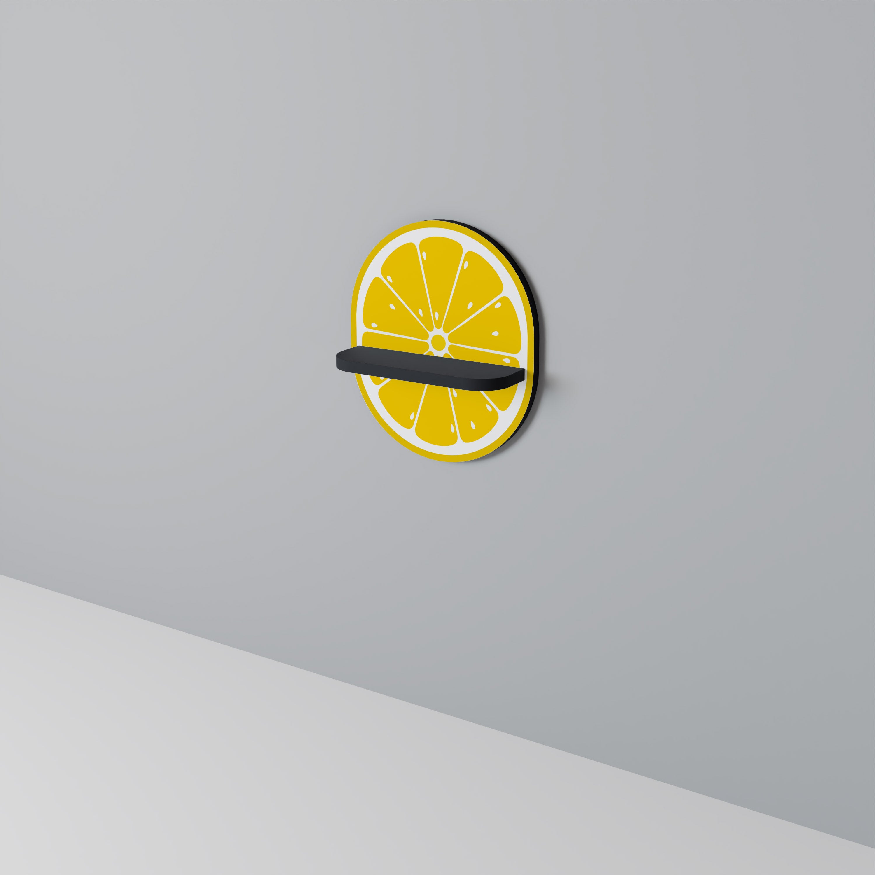 FÖRSTÄRKANDE CITRON Oval konsthylla i svart finish