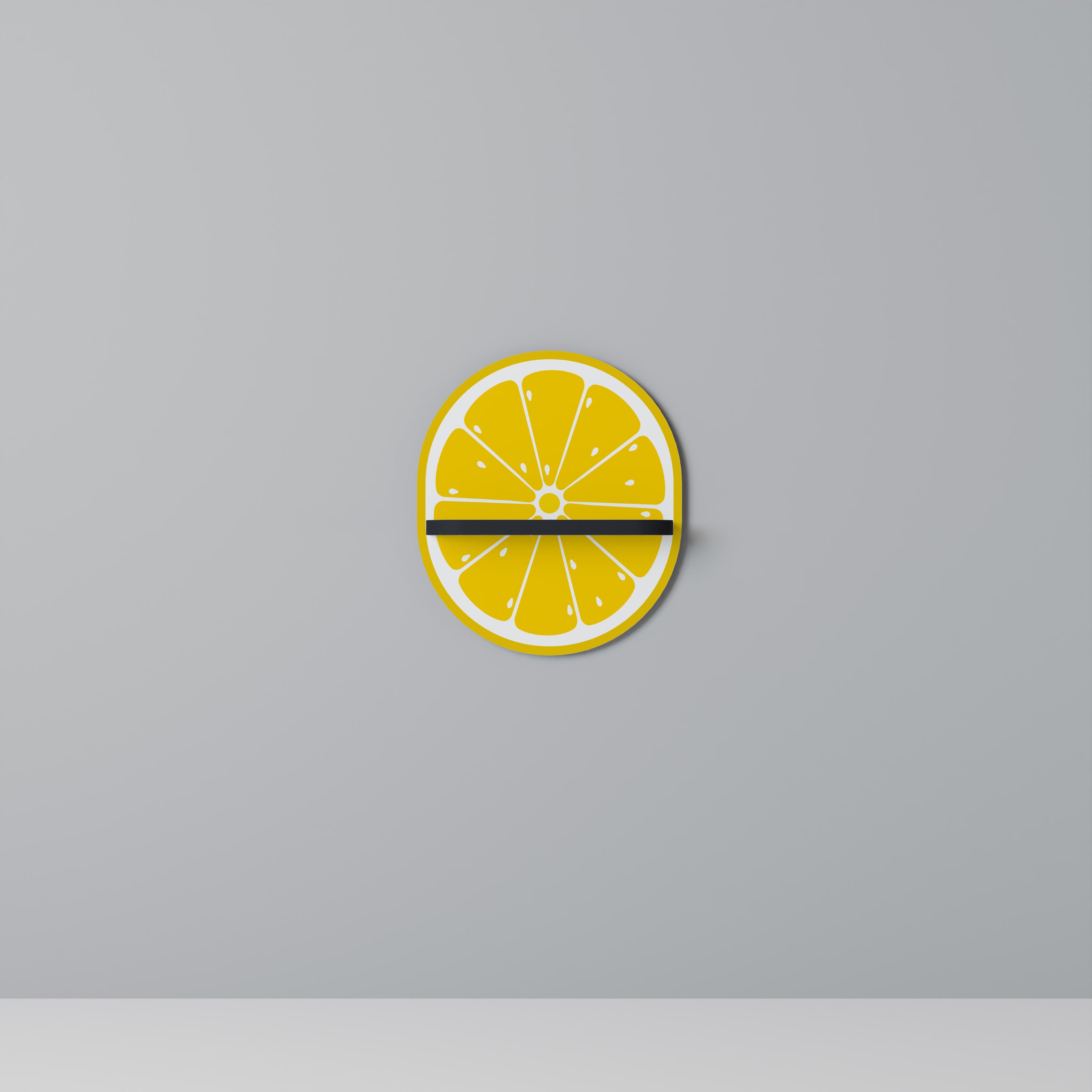 FÖRSTÄRKANDE CITRON Oval konsthylla i svart finish