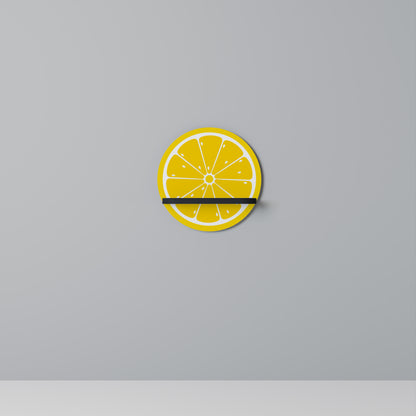 FÖRSTÄRKANDE CITRON Rund konsthylla i svart finish