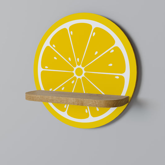FÖRSTÄRKANDE CITRON Rund Konsthylla I Ekeffekt