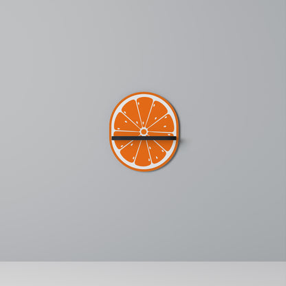 SAFTIG ORANGE Oval konsthylla i svart finish